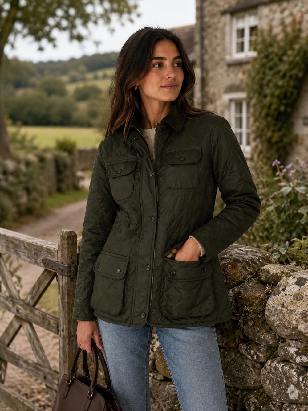 🇬🇧Barbour Women’s Olive Green Quilted Jacket |UK 8 / US4-Kate Middleton Favorite